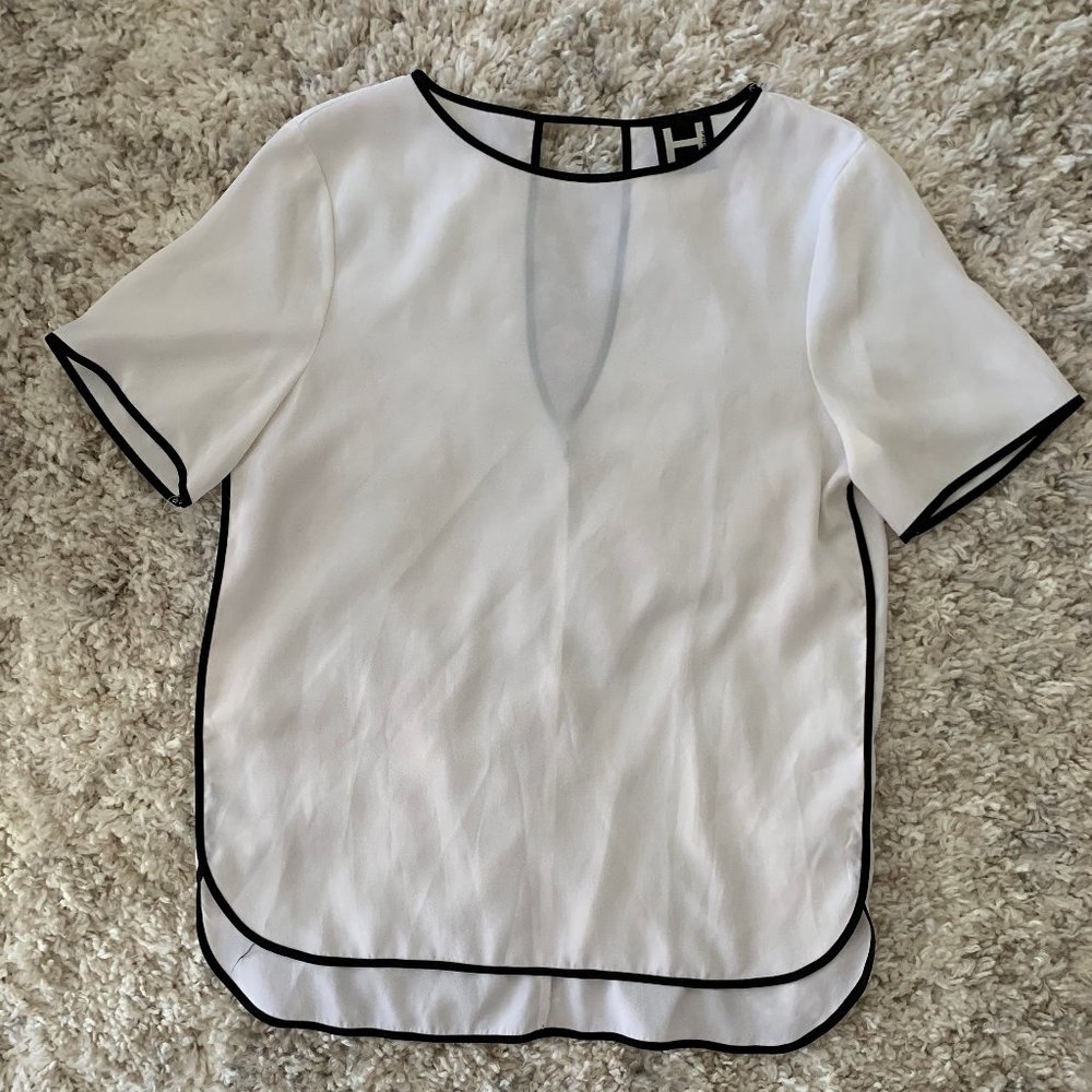 White & Black Bordeaux Top